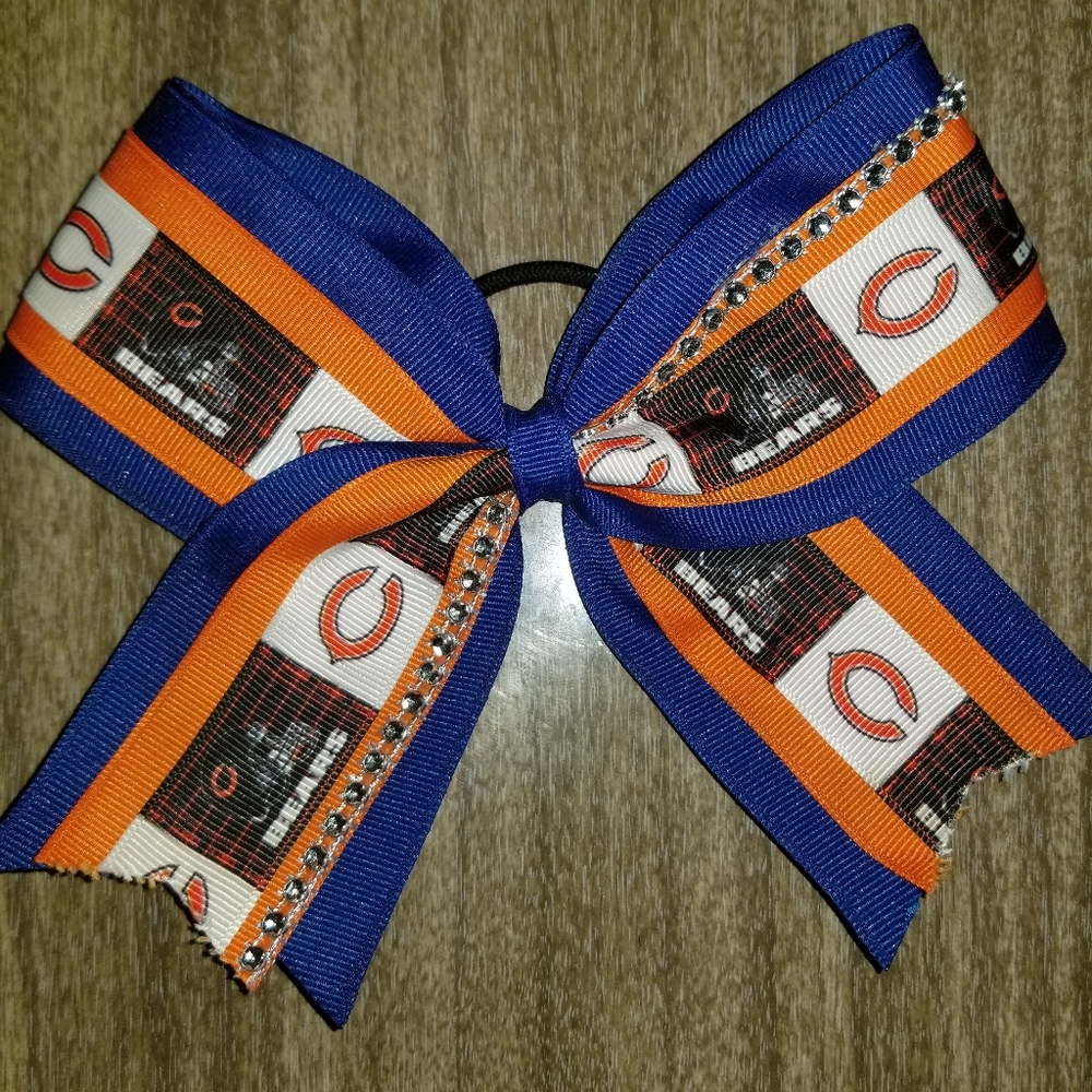 Chicago Bears Rhinestones Bow